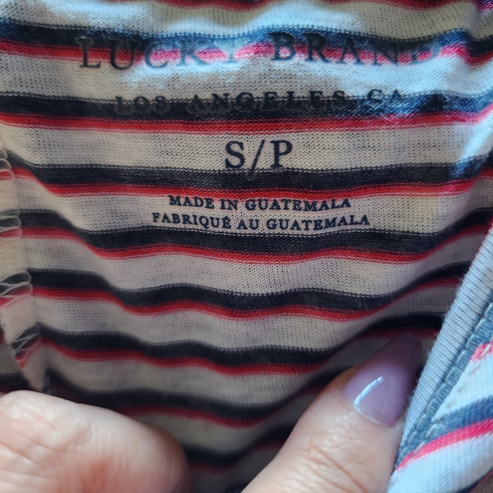 Lucky Brand Red, White & Blue Striped  Top Size Medium - Picture 3 of 3